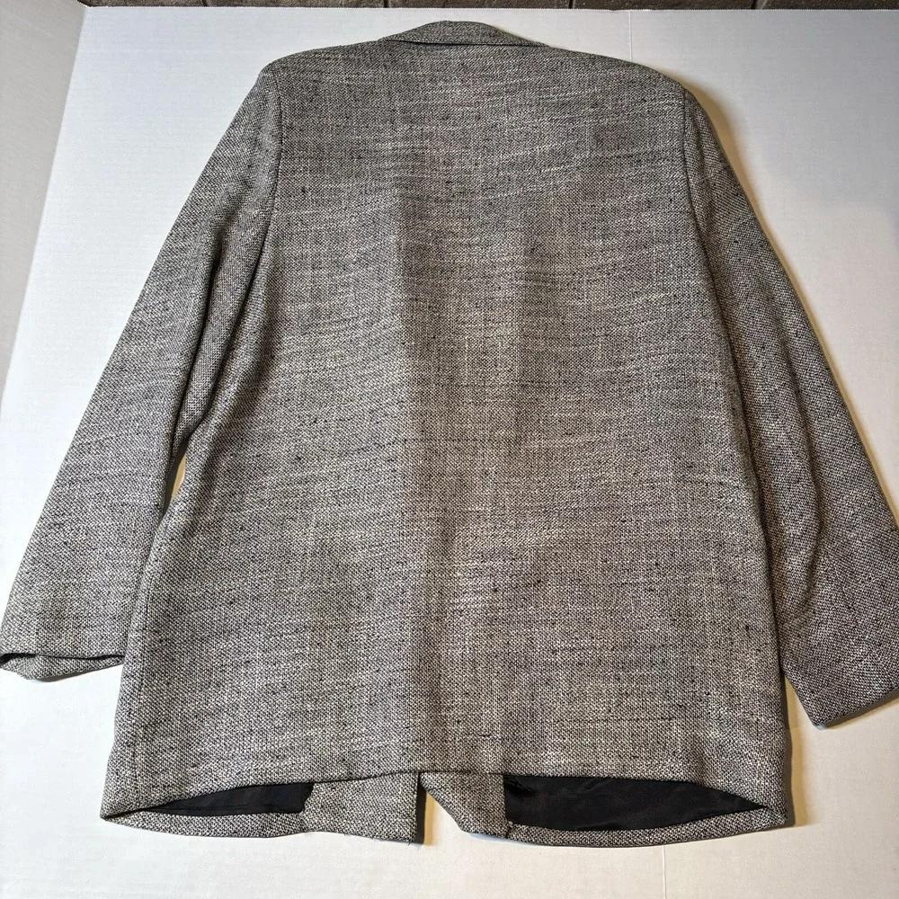 JBJ Sportswear Vtg Gray Long One Button Blazer Jacket Women's Sz 14 A3010
